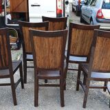 6 chairs peacock and wood