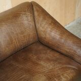 Reclining canapé De Sede DS47 in restored buffalo neck leather