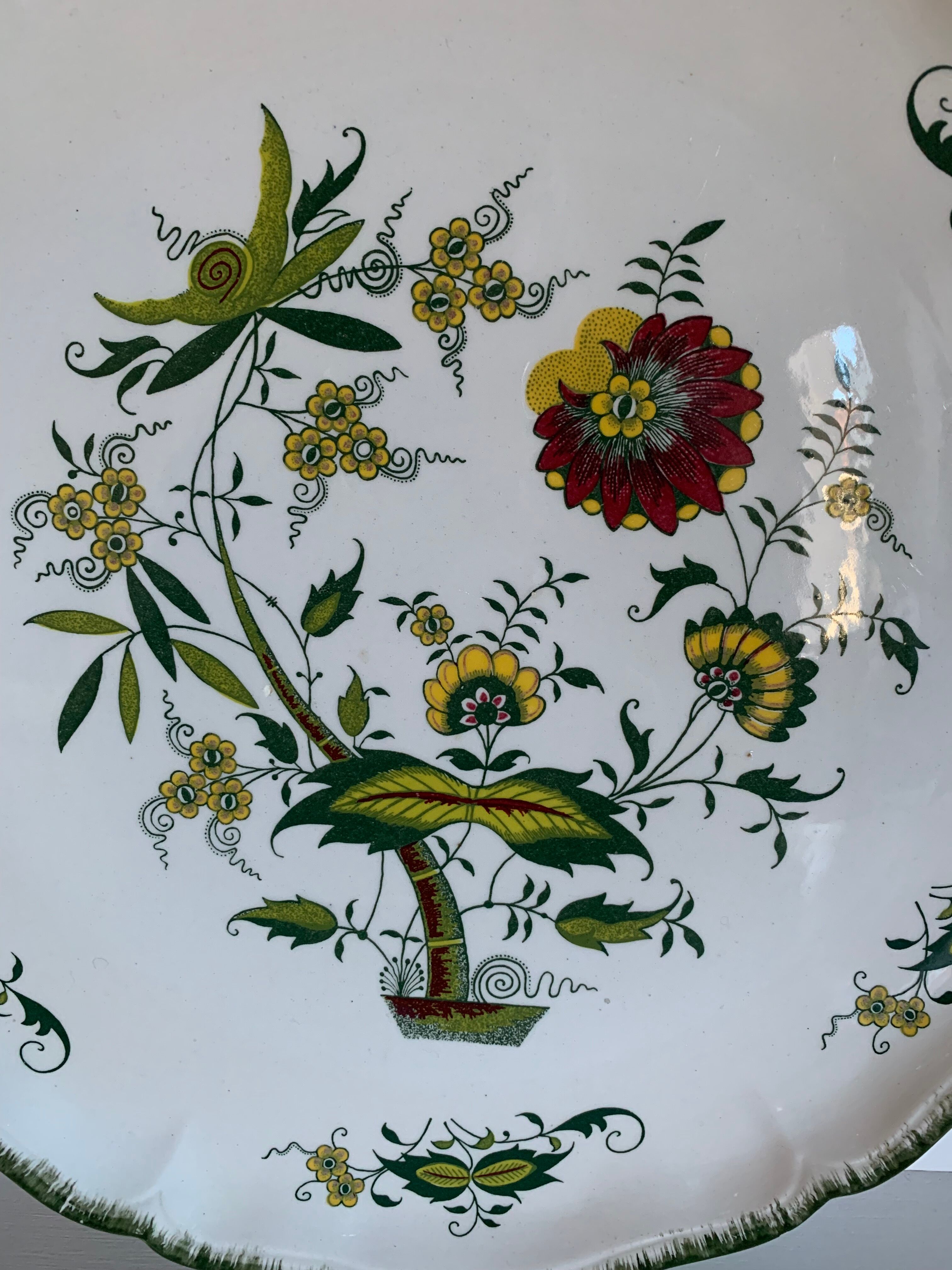 Large earthenware dish Digoin Sarreguemines