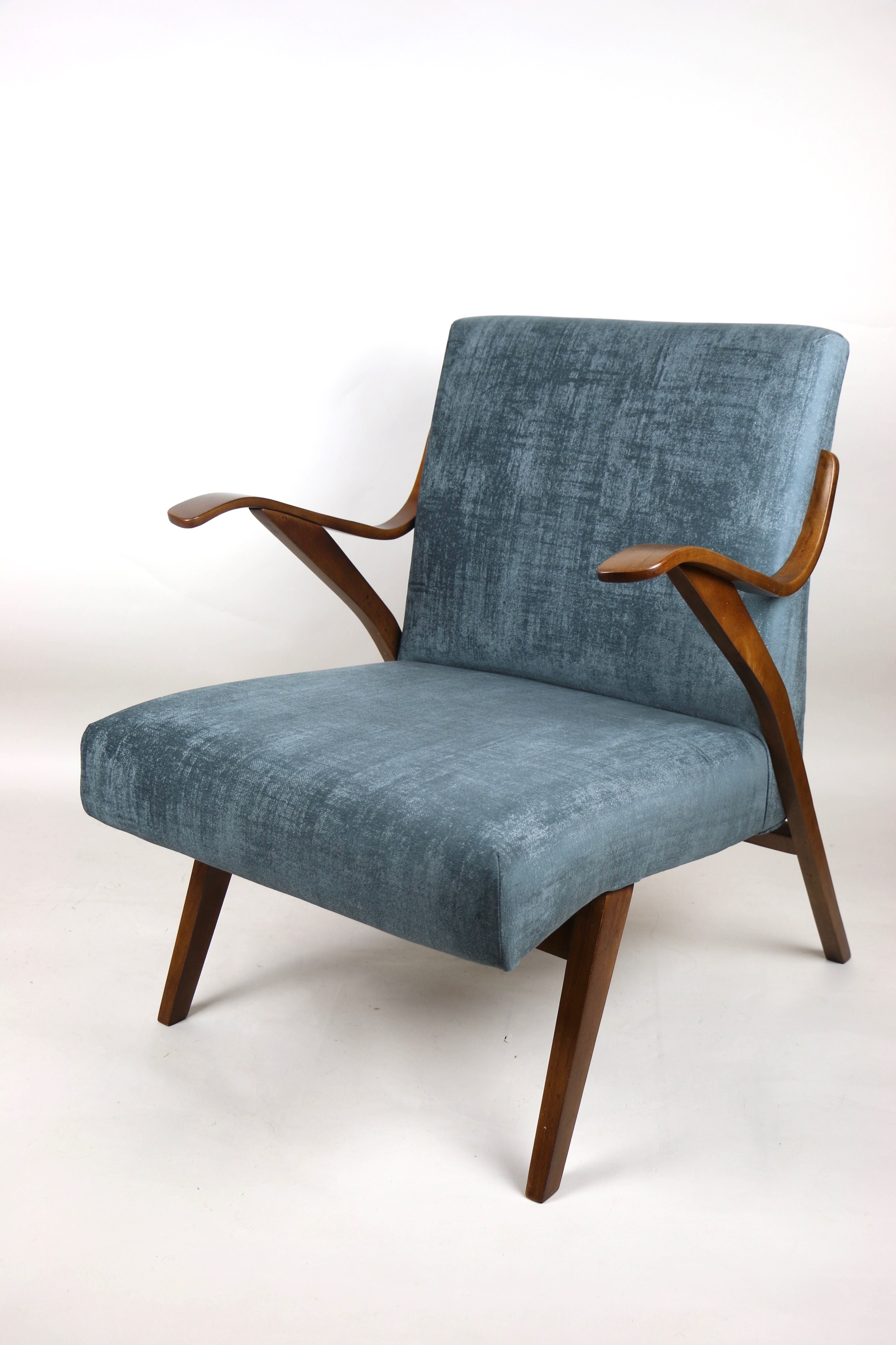 Czech Vintage Grey Chameleon Armchair, 1970s
