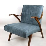 Czech Vintage Grey Chameleon Armchair, 1970s