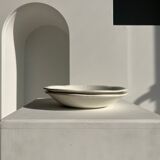 2 white hollow plates flower shape Gien D: 21,5cm