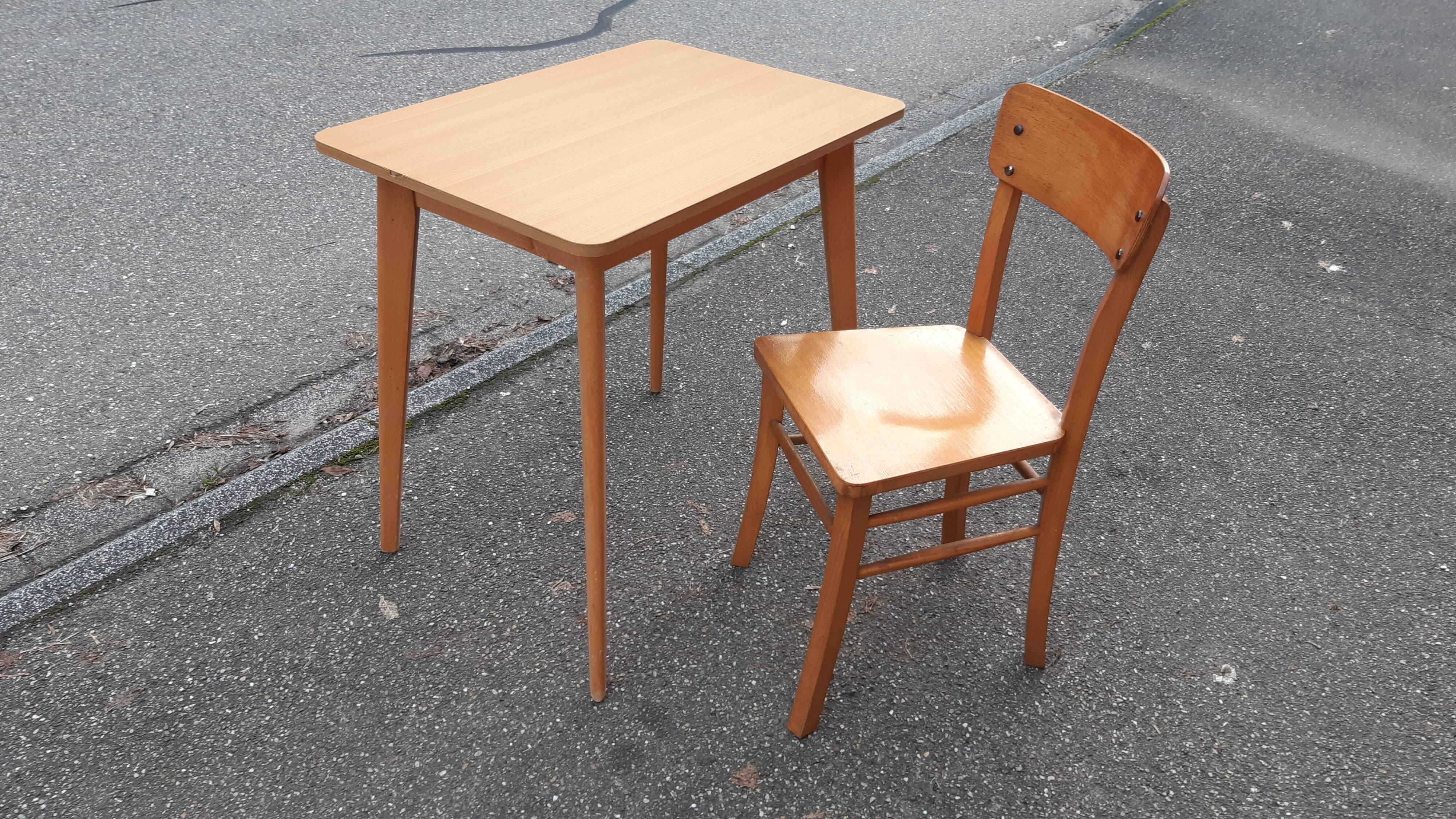 Vintage bistro table and chair