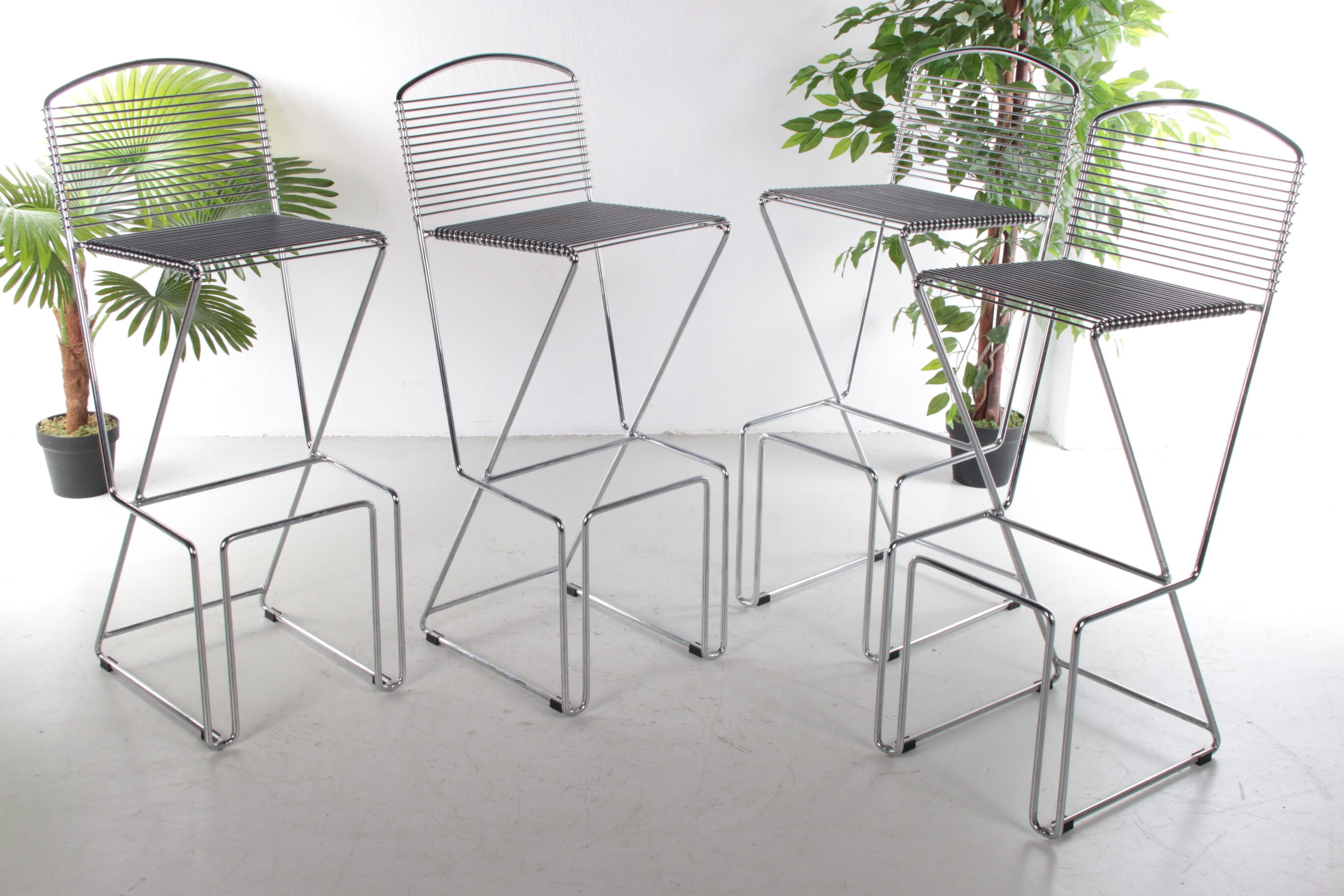 Set of 4 Bar Stools by Till Behrens by Schlubach, 1980