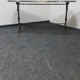 Vintage cast iron and stone garden table