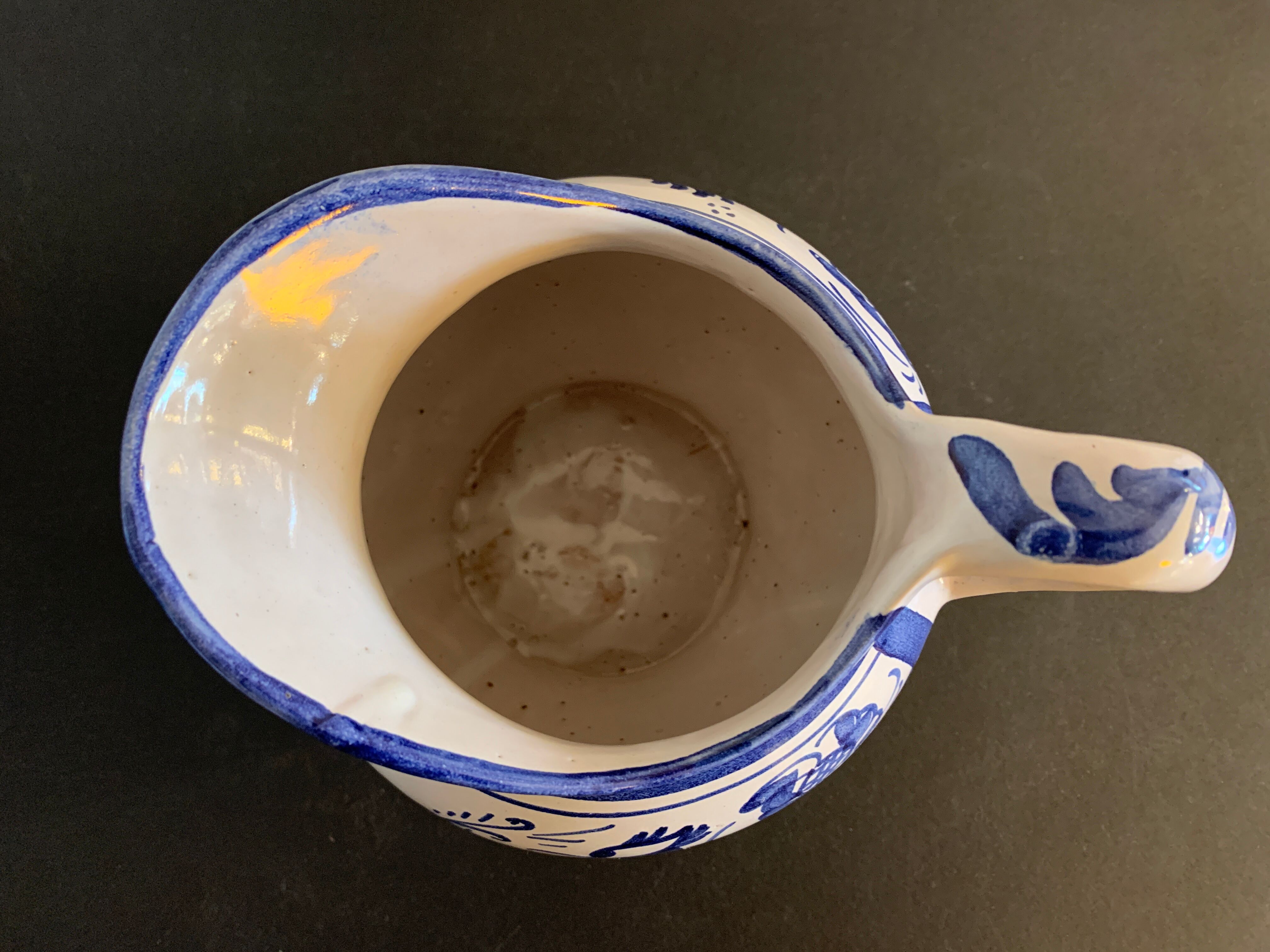 Domingo Punter blue ceramic pitcher, Teruel, 1960