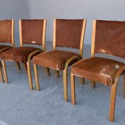 Série de 4 chaises Von Bode édition Steiner cuir de poulain