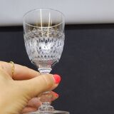 6 Antique Baccarat Crystal Engraved Wine/Port Glasses