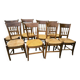 Set of 8 solid cherrywood chairs with straw seats, Directoire period