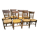 Set of 8 solid cherrywood chairs with straw seats, Directoire period