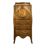 Fully curved Louis XV style secretary in precious wood marquetry circa 1850