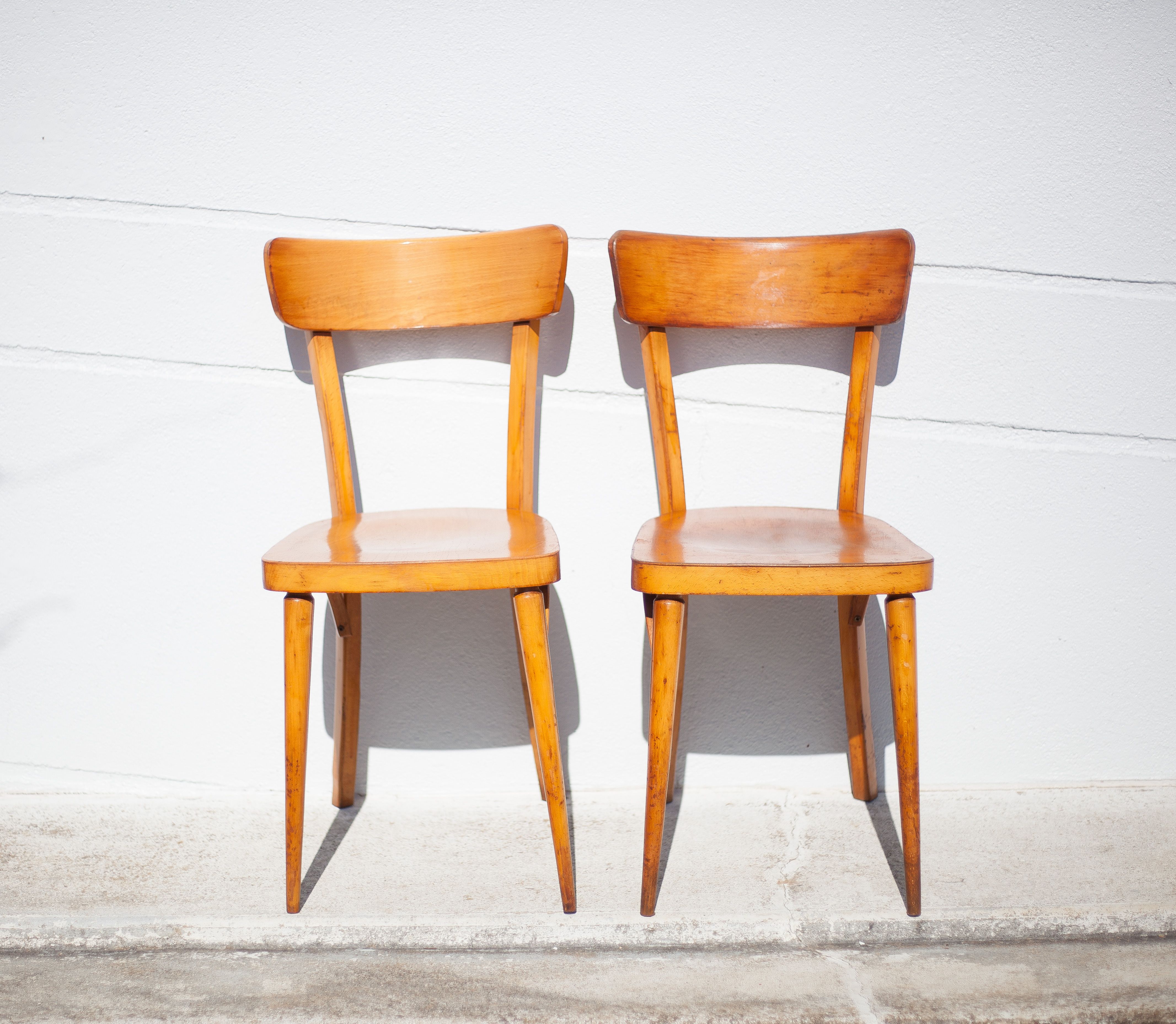 Pair of vintage wooden chairs