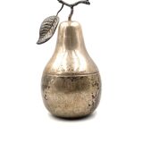 Modern silver-plated Pear wine cooler / ice bucket, Teghini Firenze Italy 1970s
