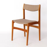 1 of 4 Vintage Danish Teak Dining Chair – 1960s, Reupholstered in Grey