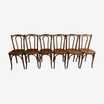 Suite 6 chaises bistrot Luterma 1930