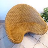 Fauteuil lotus en osier