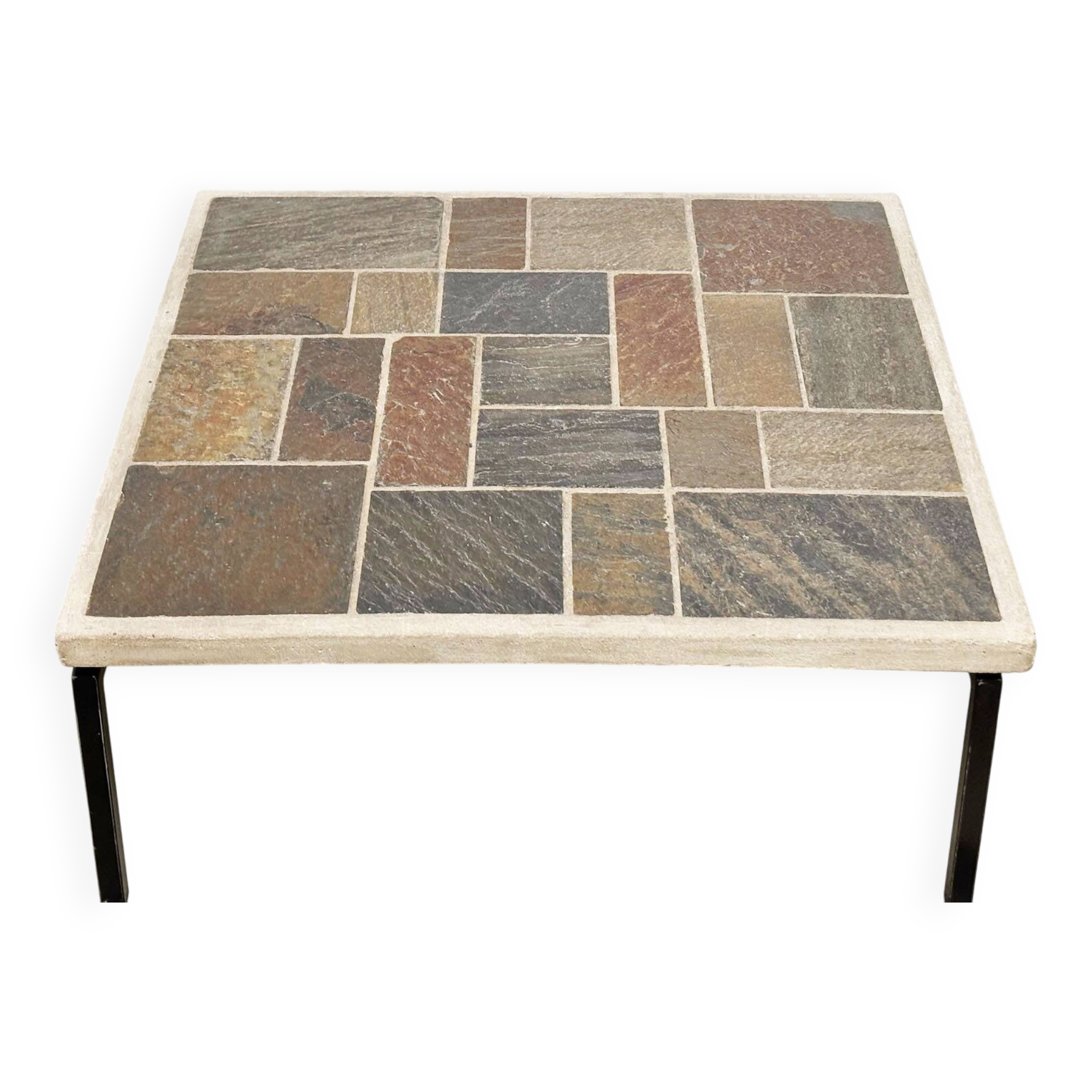 Brutalist square coffee table by Paul Kingma
