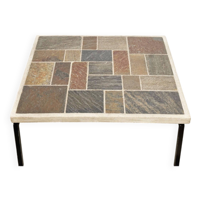 Table basse carrée brutaliste par Paul Kingma