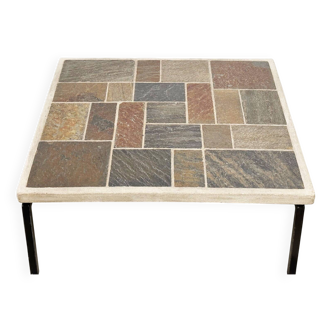 Brutalist square coffee table by Paul Kingma
