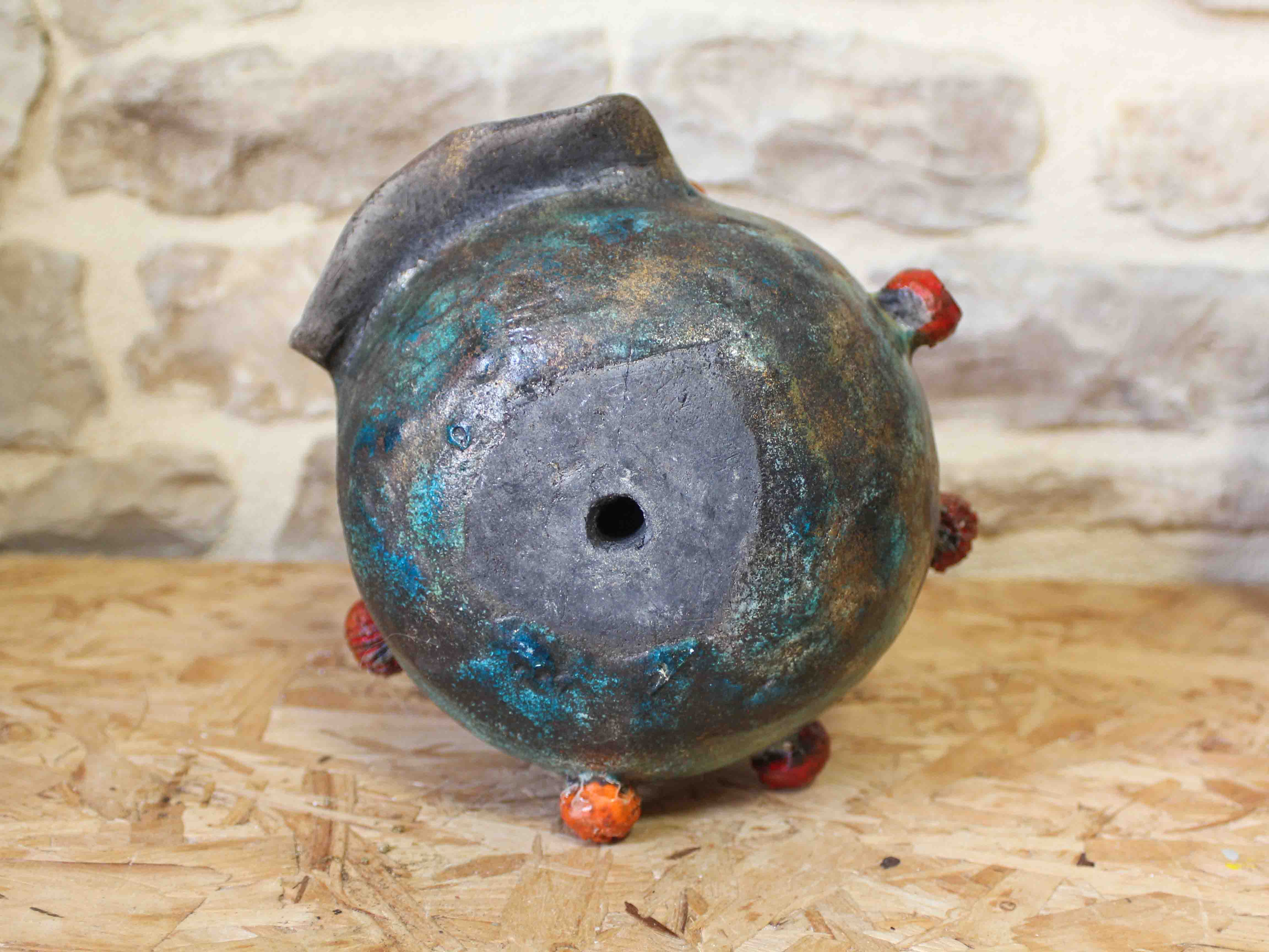 Glazed raku head