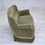 1960s, Danish 2-seater sofa, original furniture velour, beech wood.