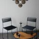 Paire de chaises spaghetti scoubidou noires années 70