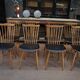Lot of 4 Antique Bistro Chairs BAUMANN FRANCE 1960