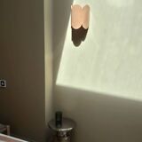 Mocha enamelled stoneware wall light (small model).