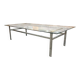 XL vintage coffee table in glass and chrome