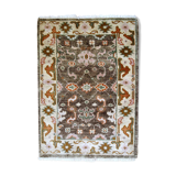 Vintage Indian Mahal handmade carpet 64cm x 97cm 1980s