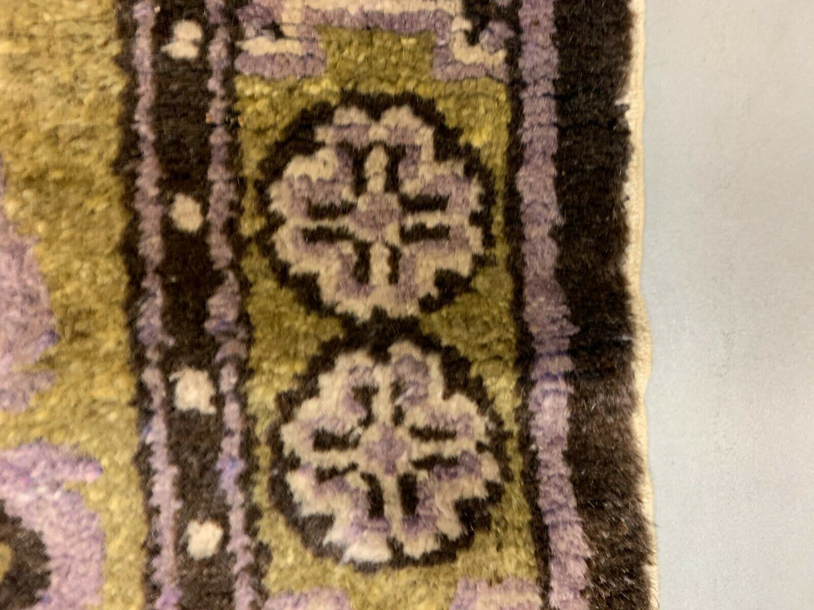 Antique Chinese Pao Tao Rug 145x68 cm, Wool, Gold and Brown