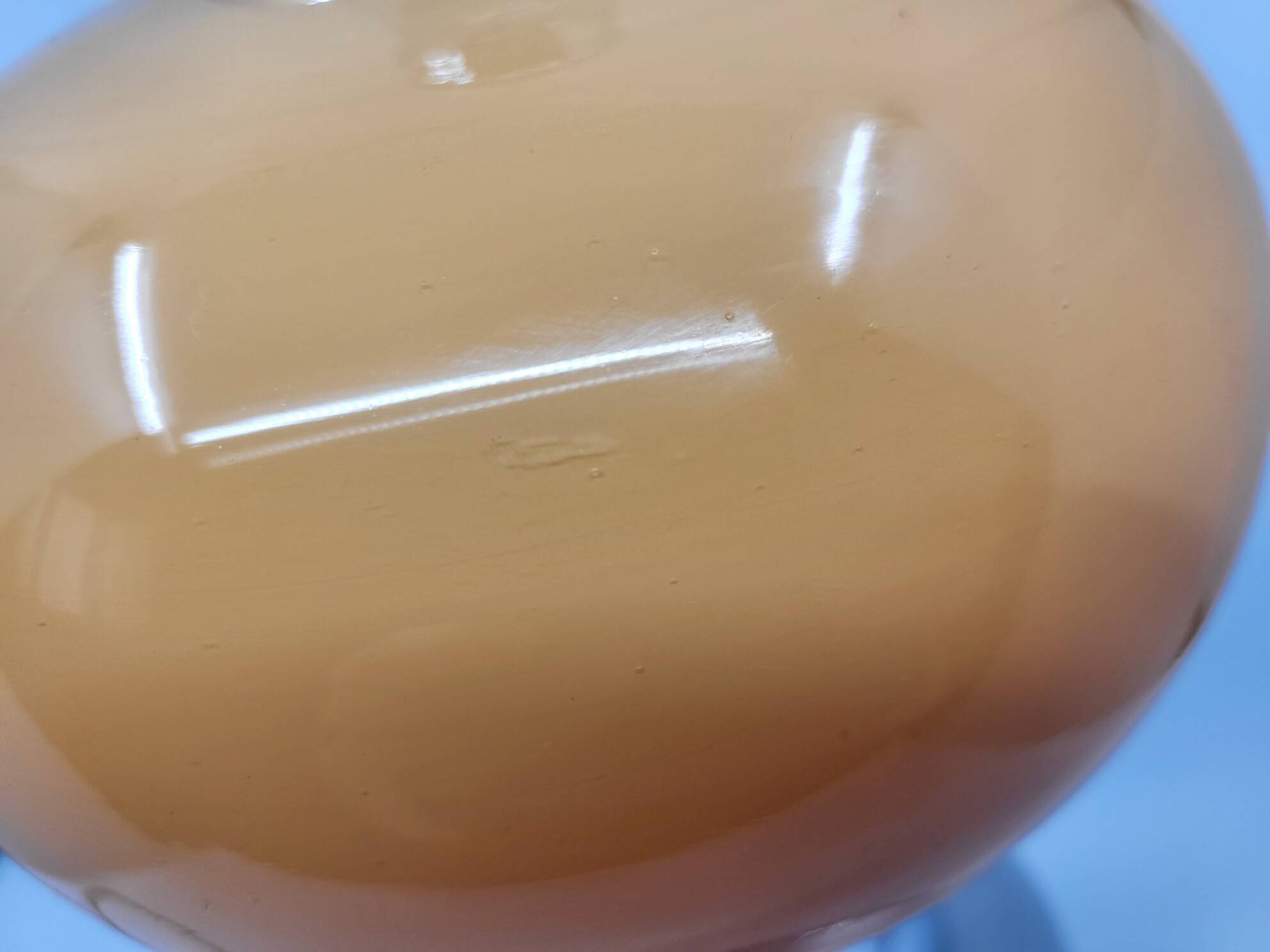 Diderot Delmas lamp in orange opaline with chrome base France 1970 Vintage