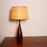 Danish keel-shaped table lamp in teak and ebony by Fog & Morup.