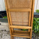 Lot de 3 chaises pliantes en bois et cannage