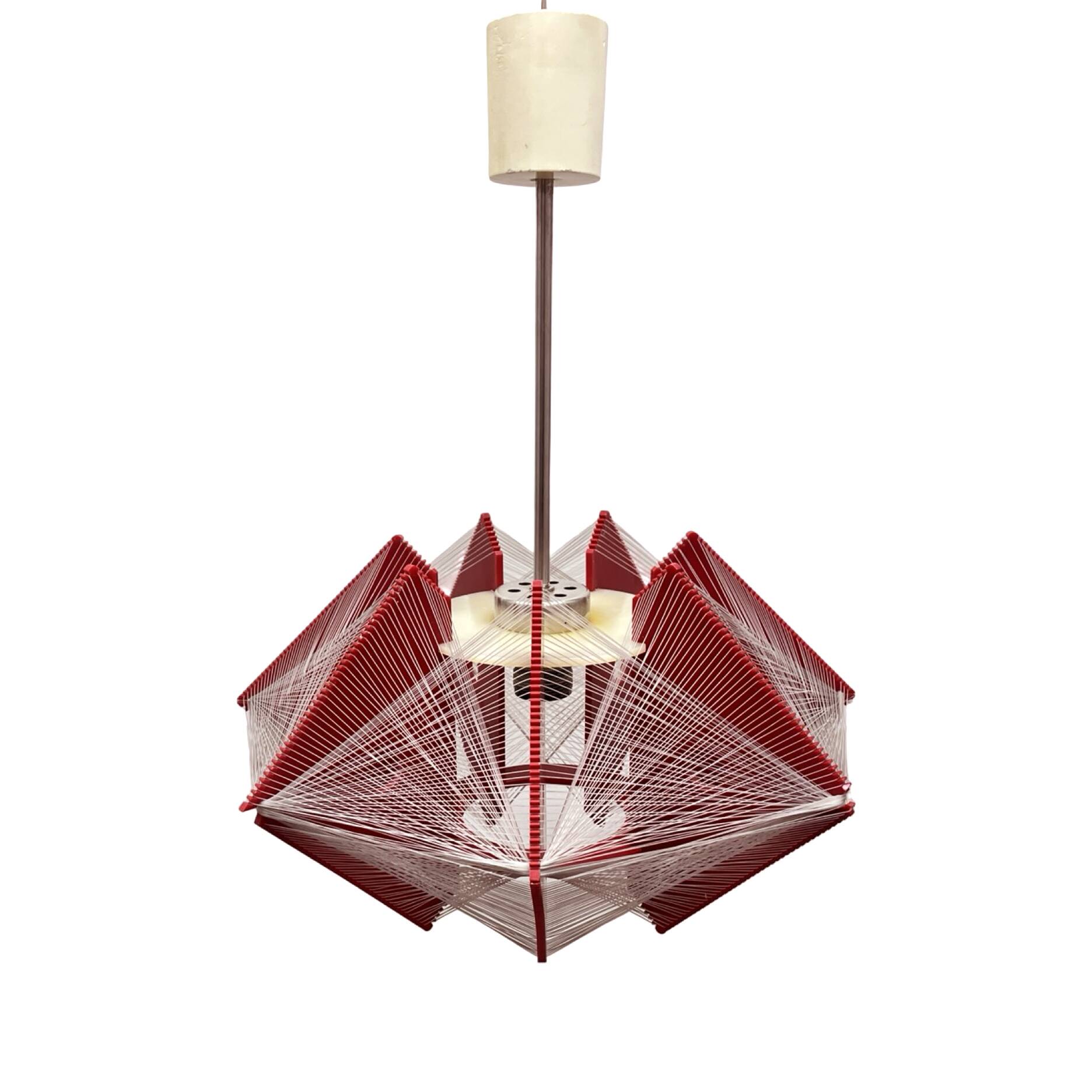 "Rozwój" Kłobuck hanging string lamp, Polish design from the PRL 1970