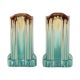 Belgian Art Deco Turquoise Earthenware Vases, Thulin, 22 cm