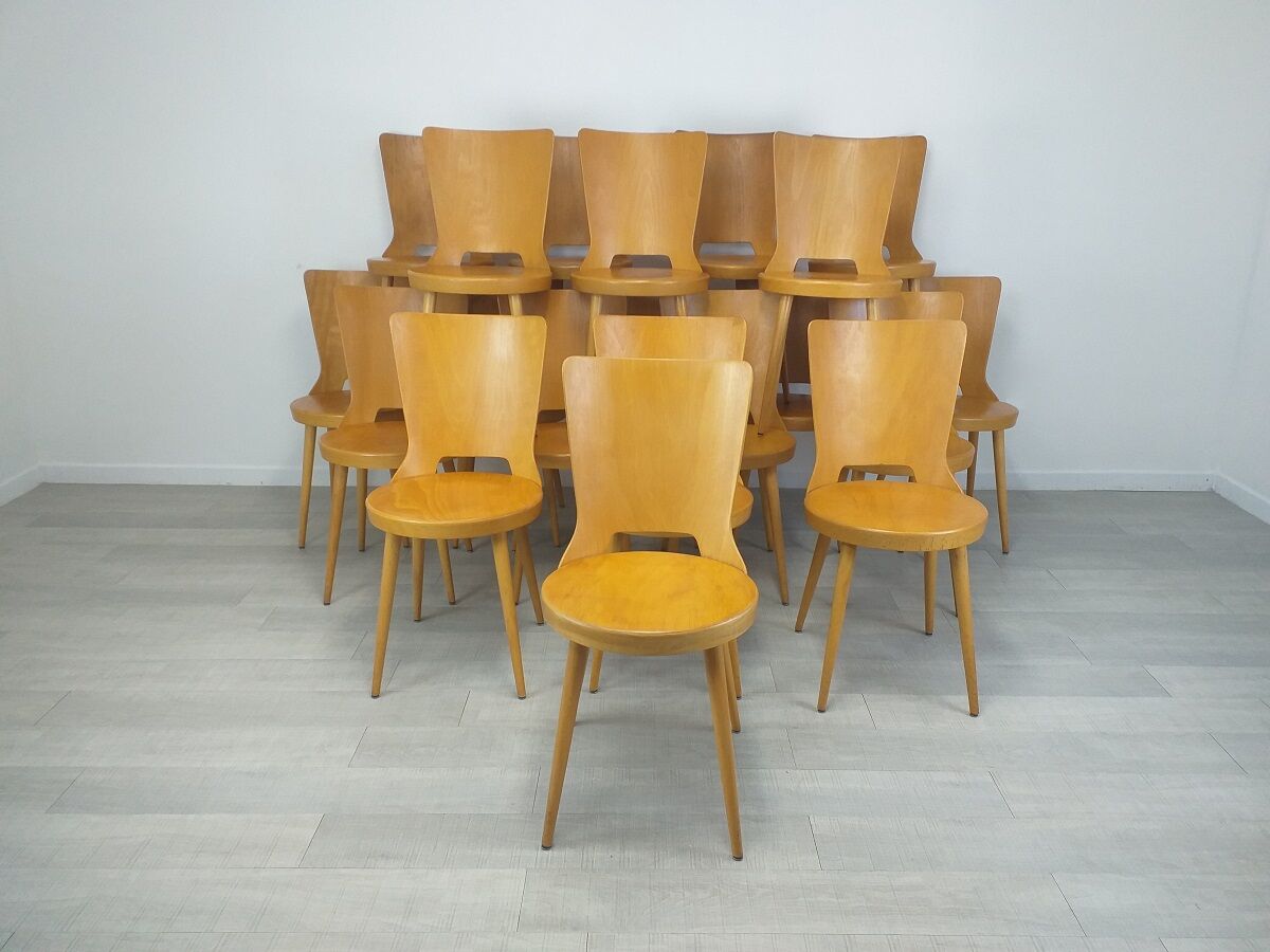 Chaises bistrot brasserie Baumann modèle Dove vintage années 50