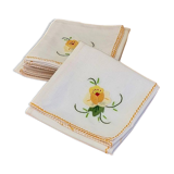 Lot de 8 serviettes de table à fleurs vintage