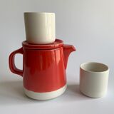 Teapot and cups Jars canteen craie - red