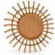 Midcentury Sunburst Mirror, Bamboo & Rattan, Handmade in France, 1950s