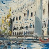 HST table "Doge's Palace" Venice, circa 1950 signed LYS