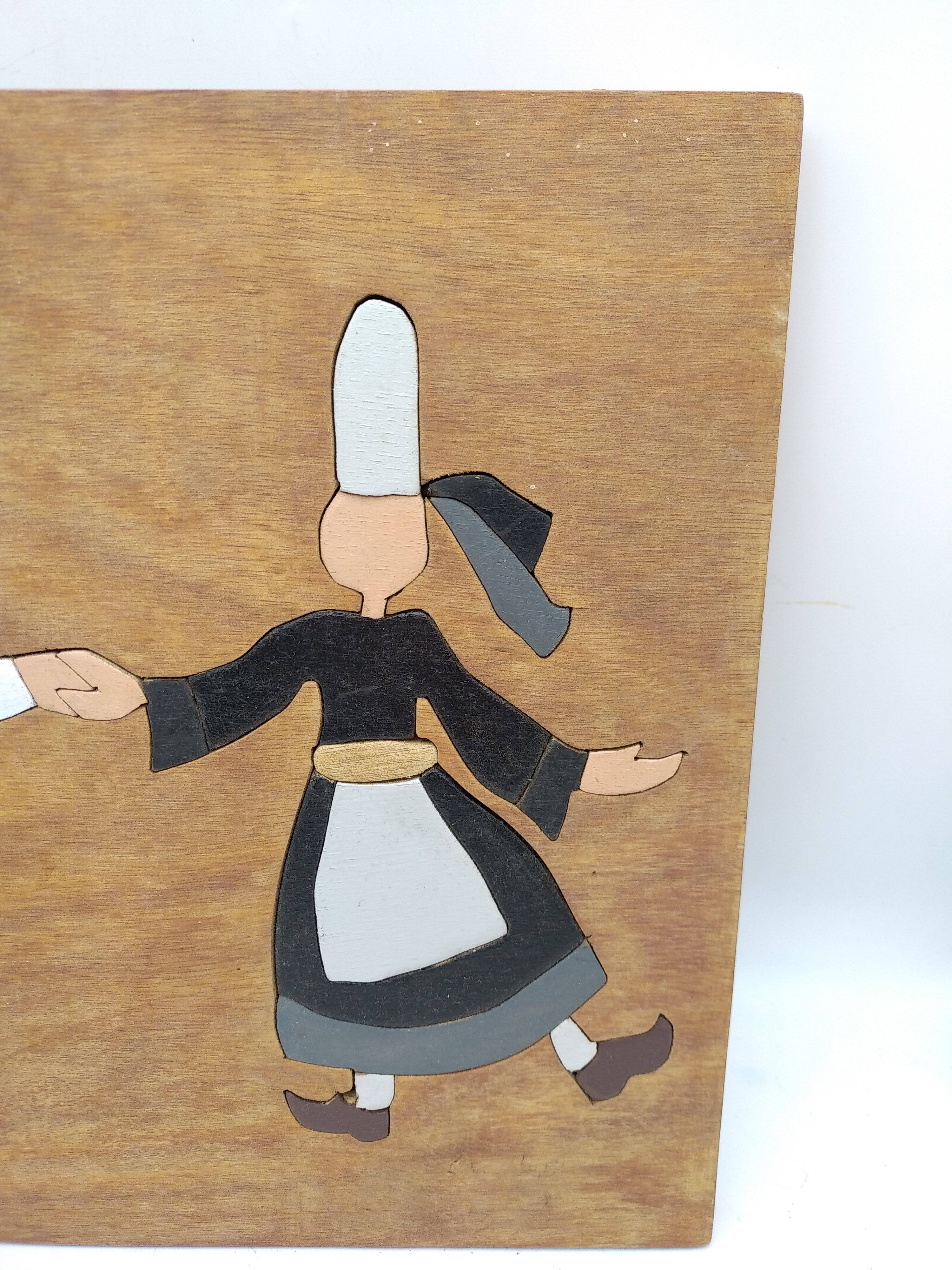 Puzzle en bois couple de Bigouden