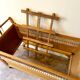 Children's bed in wood and wicker woven on wheels 1960