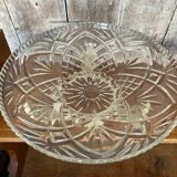 Antique fruit bowl centerpiece molded glass + vintage wrought iron