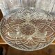 Antique fruit bowl centerpiece molded glass + vintage wrought iron