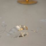 Lustre vintage années 40 en cristal décoré et laiton design italien