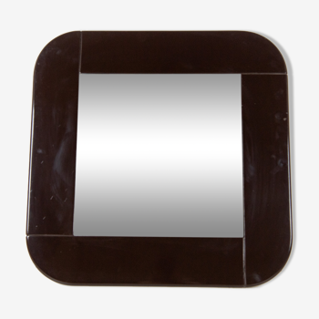 Miroir carré noir vintage des années 1980