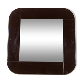 1980s vintage black square mirror