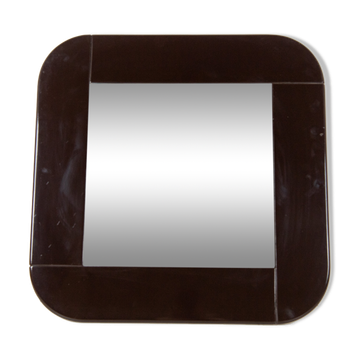 1980s vintage black square mirror