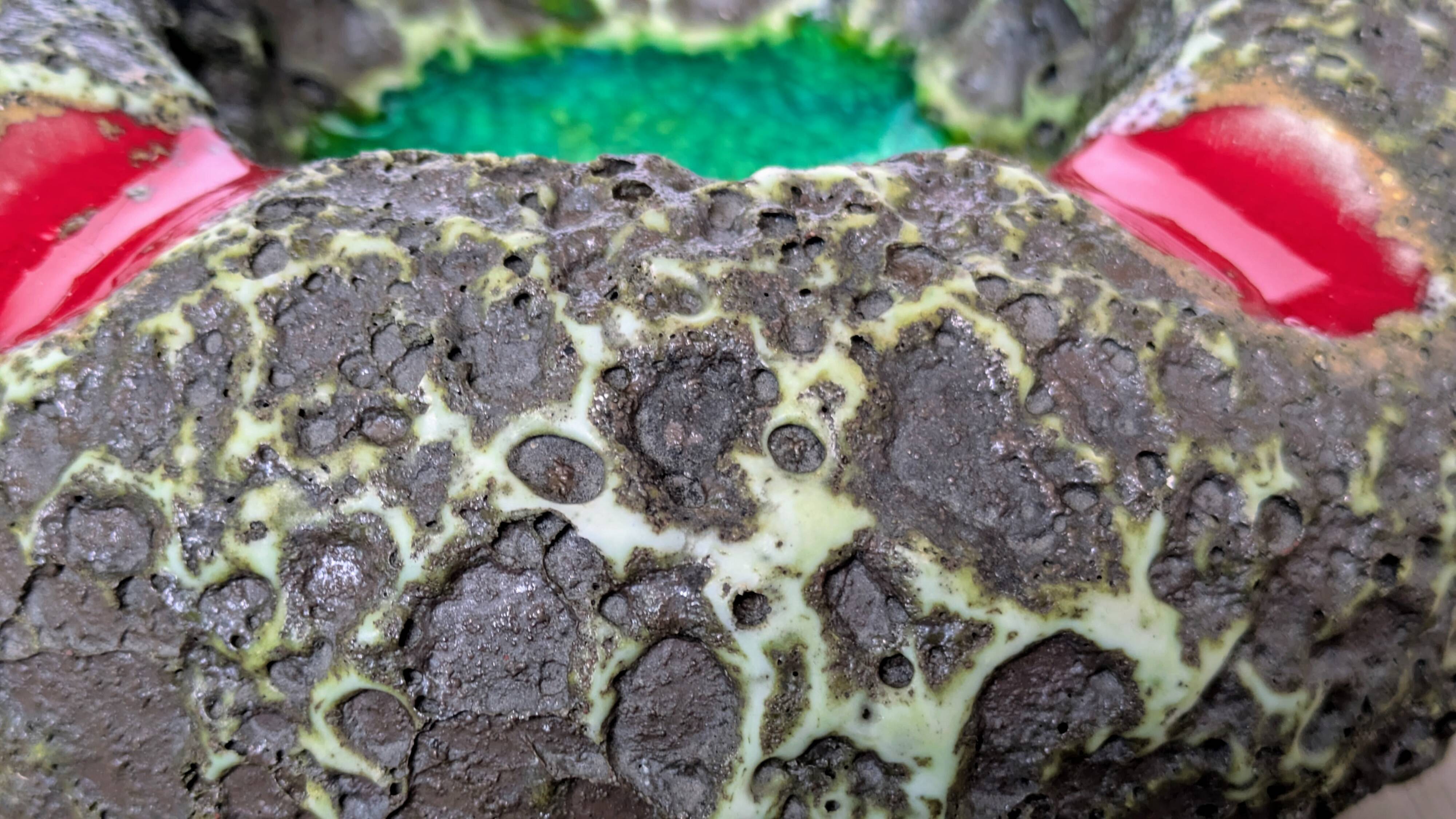 ceramic ashtray – France, 1960s – volcanic enamel